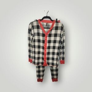 Jaclyn Intimates black and white buffalo plaid pajama set size small